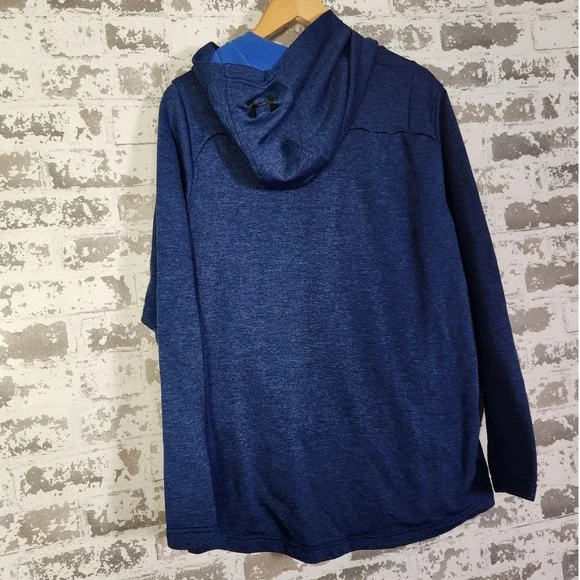 Under‎ Armour UA Mens Blue ColdGear Hooded Pullover Sweatshirt Activewear Size L - Picture 8 of 15